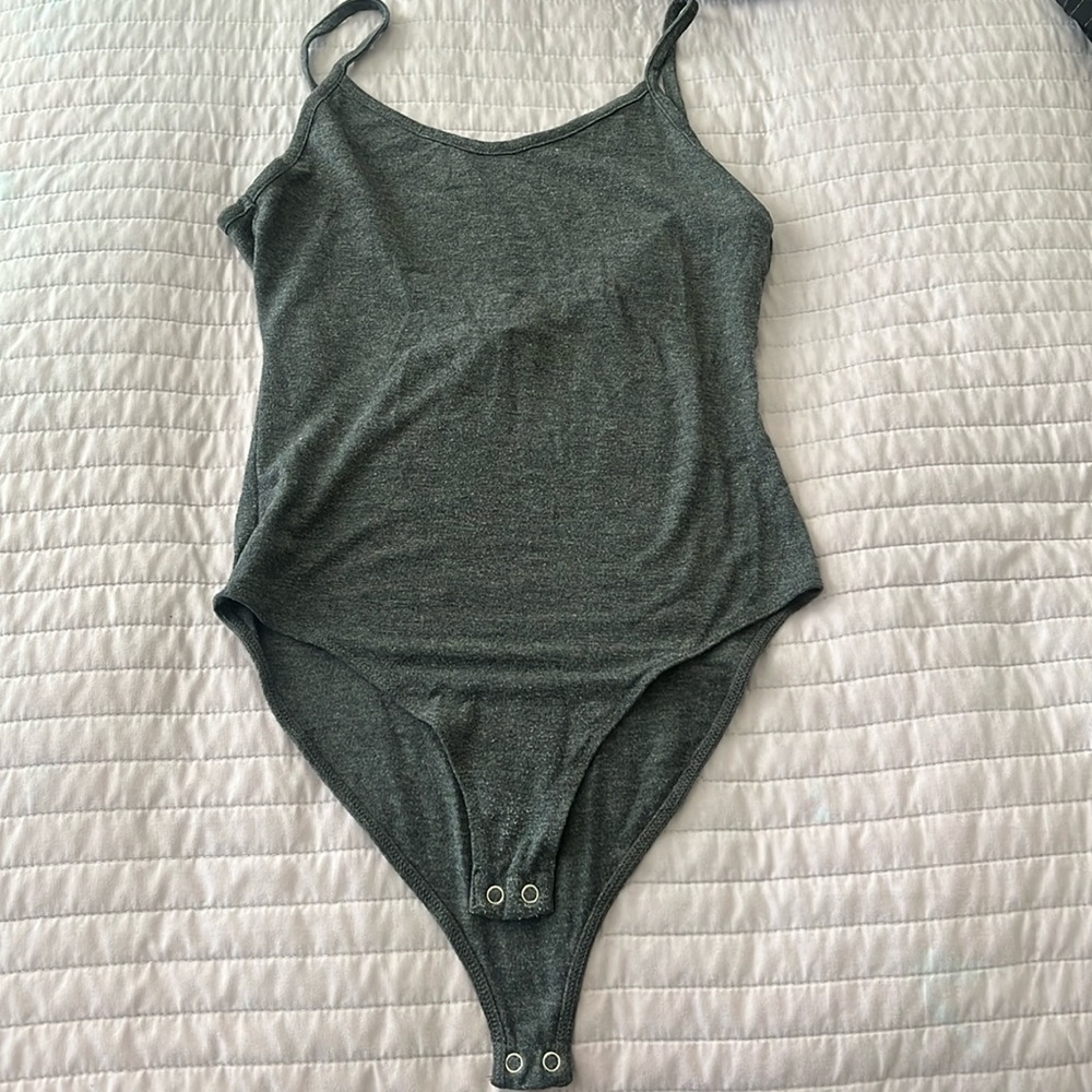 Grey body suit